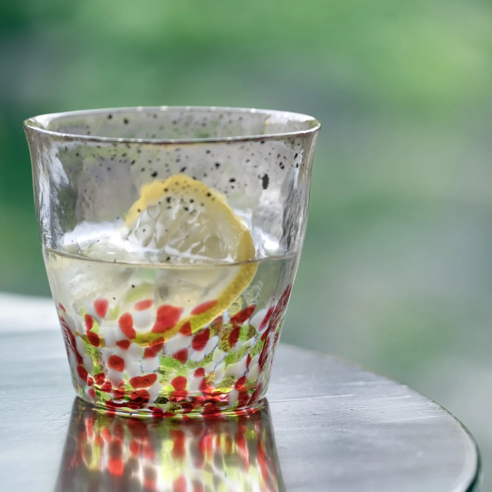 津軽びいどろ 氷華 金彩ロックグラス　木箱入り