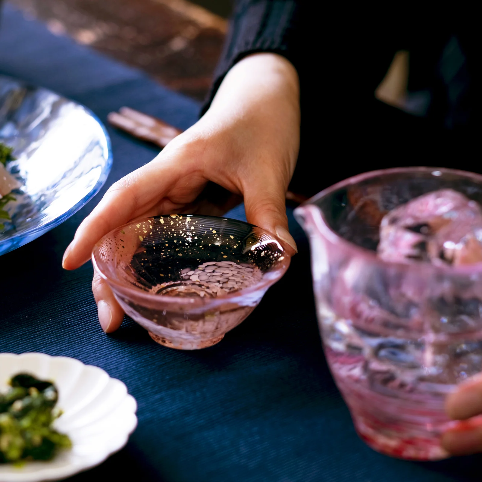 津軽びいどろ 爽華 金彩 盃 木箱入り | 津軽びいどろのプレゼント