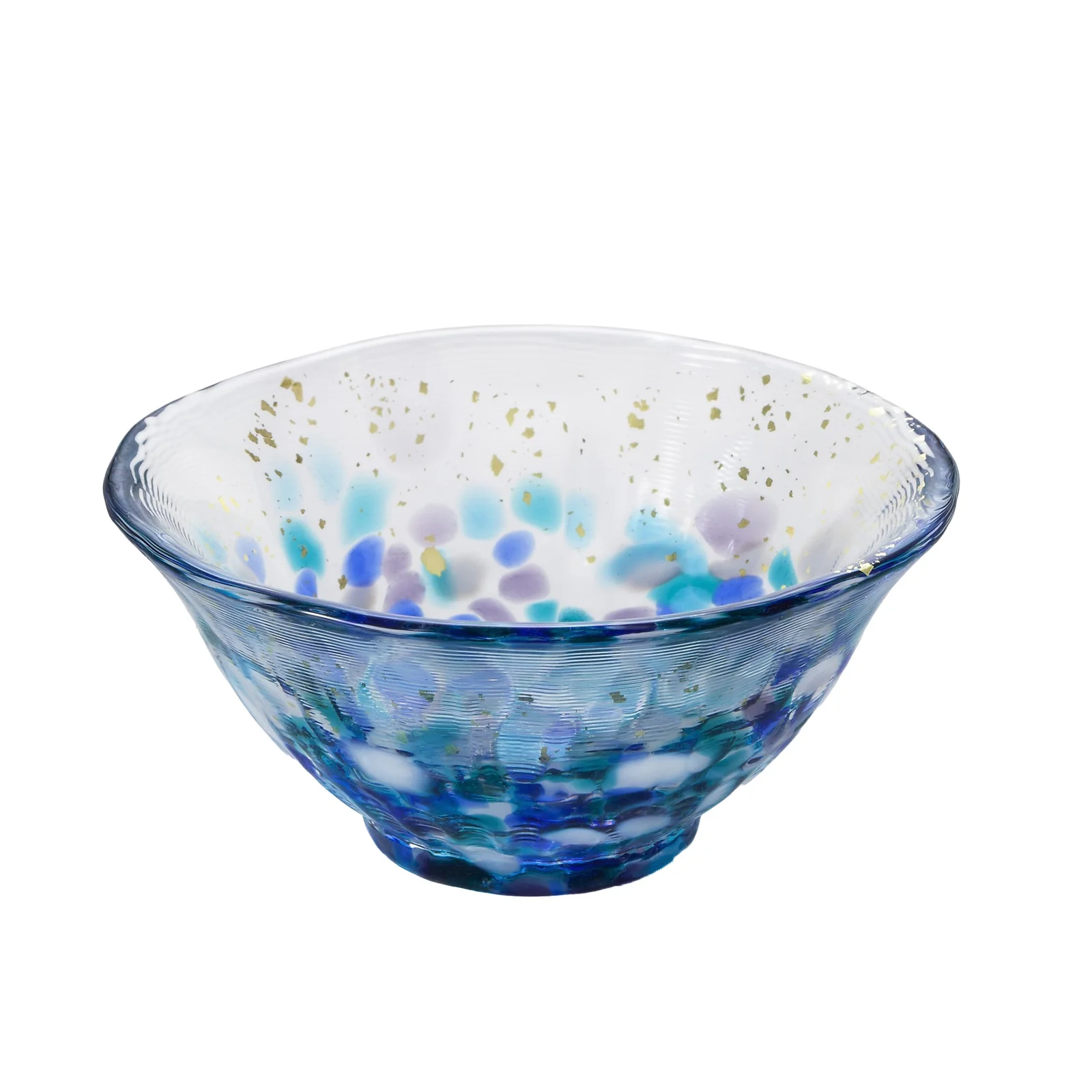 津軽びいどろ 爽華 金彩 盃　木箱入り