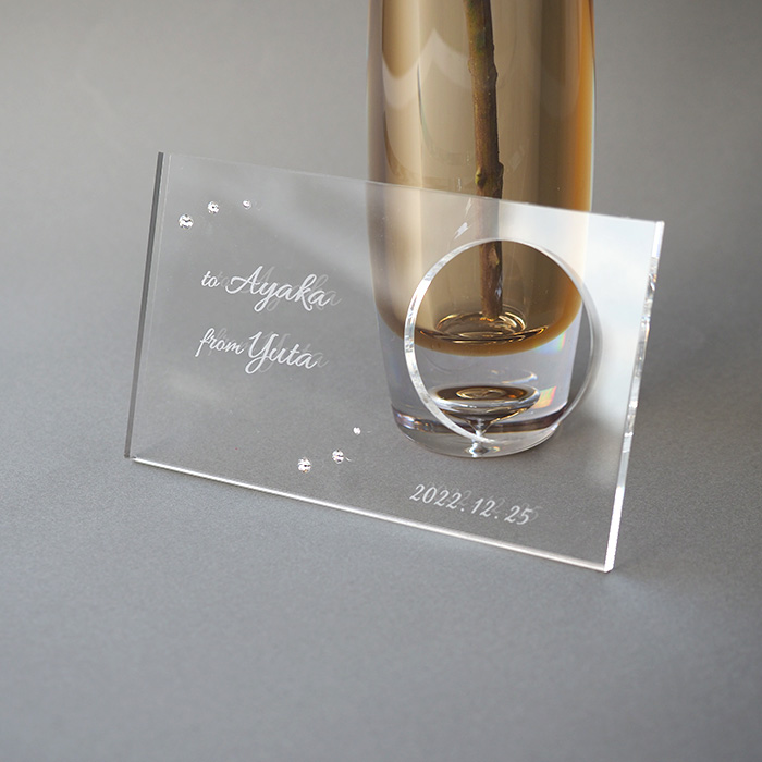 メッセージローズ赤バラ（バラと花瓶のセットギフト）