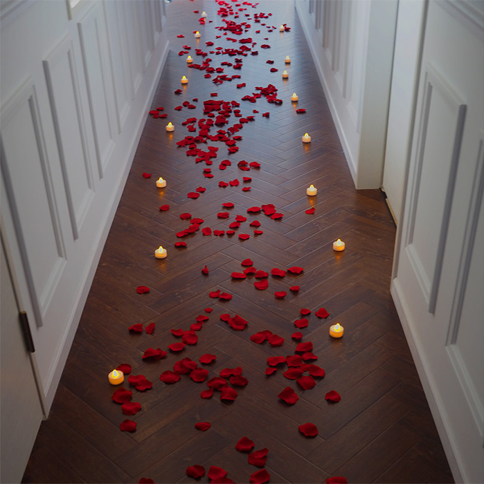 【サプライズ演出セット】プレミアム（バラの花びら400枚＋LEDライト30個）