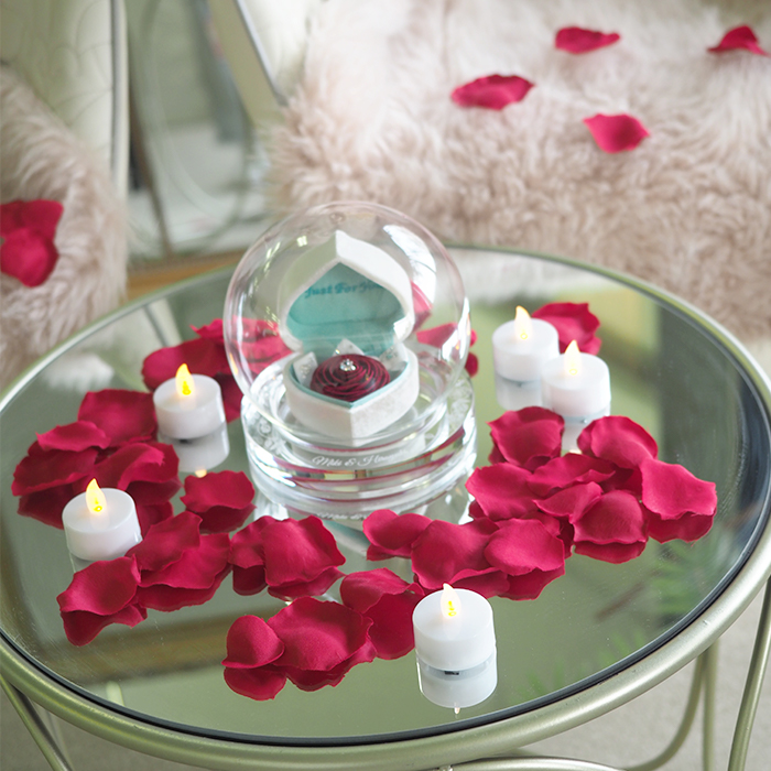 【サプライズ演出セット】ミニ(バラの花びら50枚＋LEDライト5個)