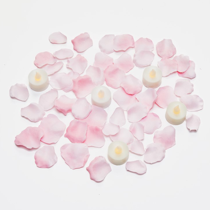 【サプライズ演出セット】ミニ(バラの花びら50枚＋LEDライト5個)