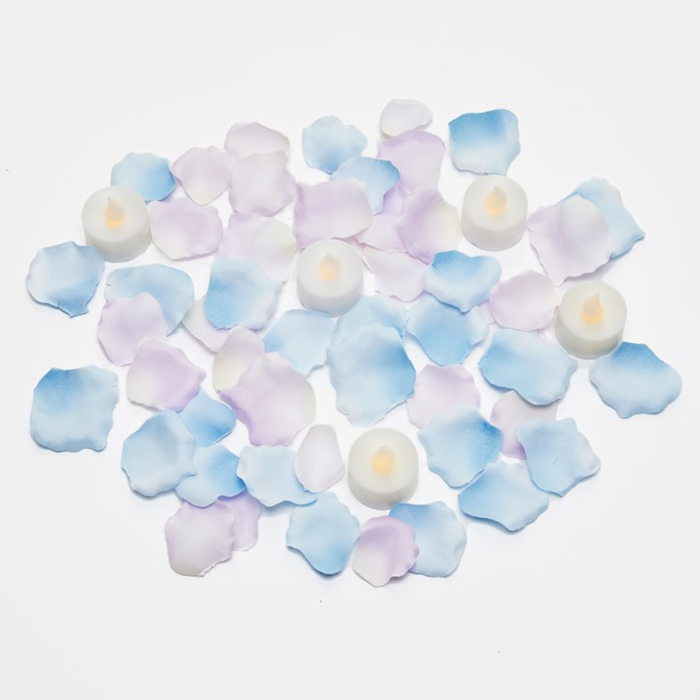 【サプライズ演出セット】ミニ(バラの花びら50枚＋LEDライト5個)