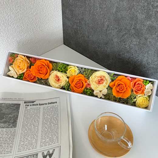 ピュアフルール フラワーボックス ロング S プリザーブドフラワー