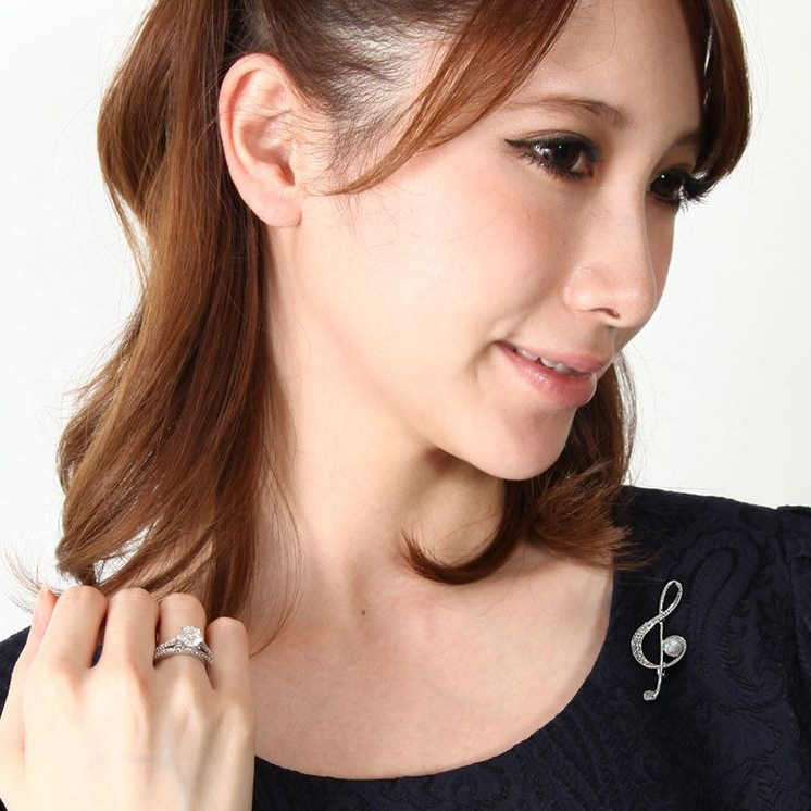 【Clementia】ト音記号 トレブルクレフブローチ