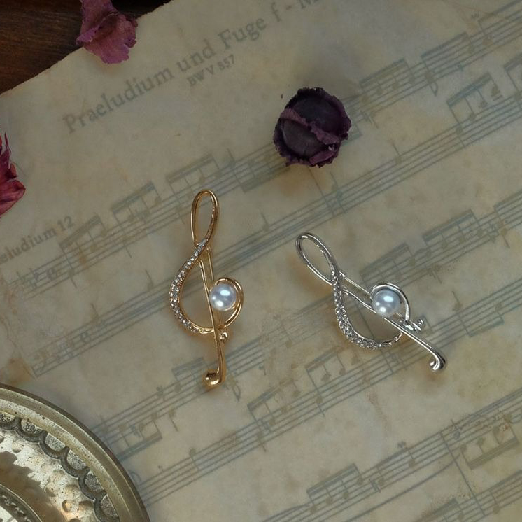 【Clementia】ト音記号 トレブルクレフブローチ