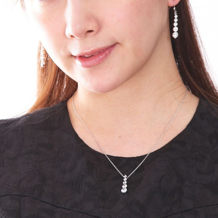 【Clementia】スカーレットネックレス＆ピアス セット