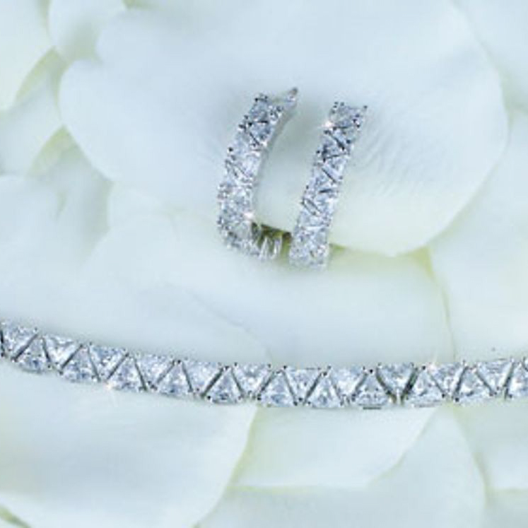 【Clementia】ダイアナ トリリアントカット ブレスレット＆ピアス セット