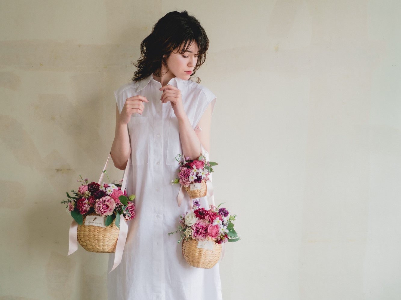 Flower BAG No.2  カゴバッグ／リッチパープル