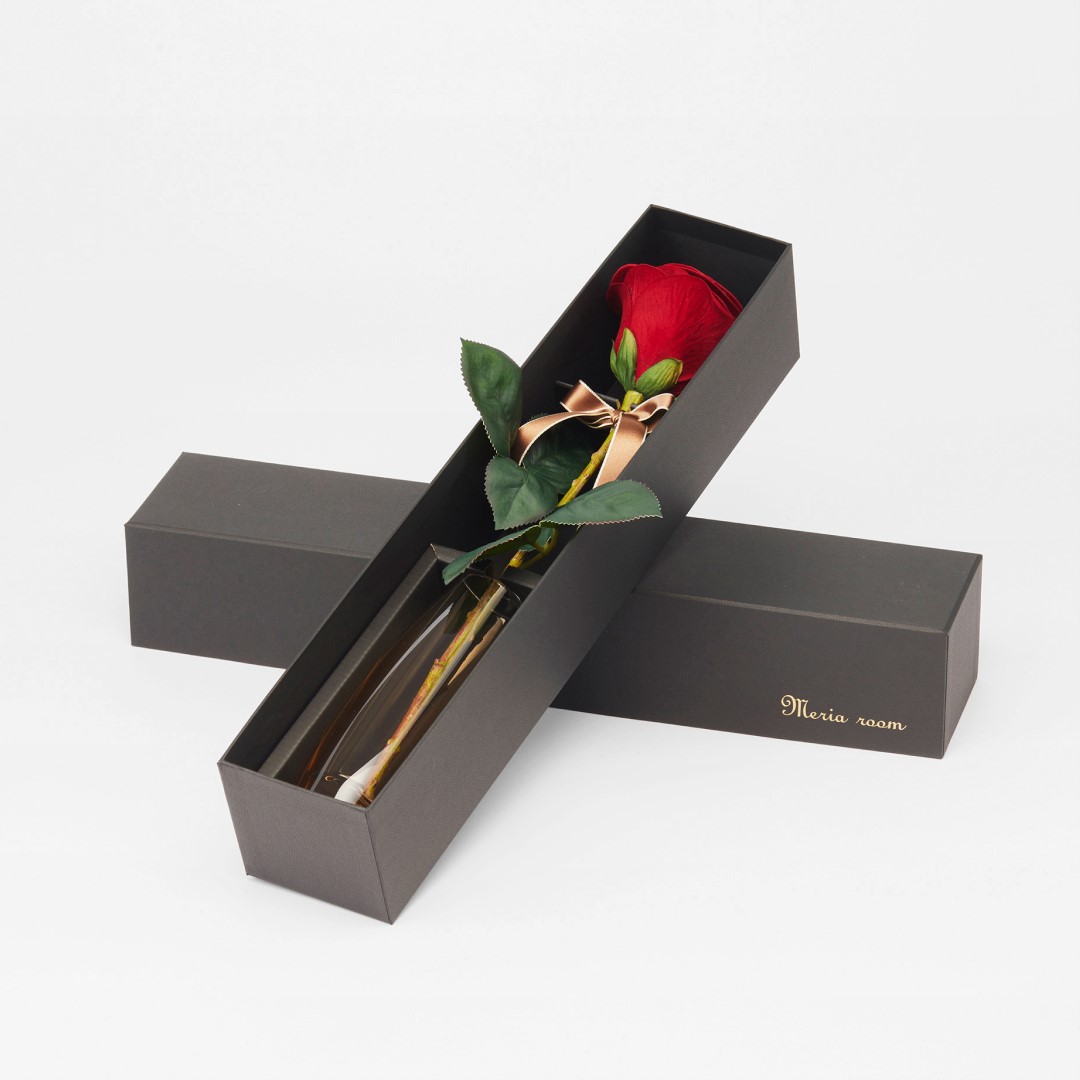 【超速サービス】メッセージローズ赤バラ（バラと花瓶のセットギフト）