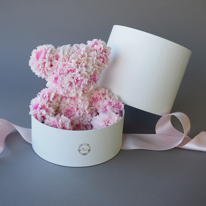 定価34100円オプション付き　meria room　108輪の桜製テディベア 誕生日・プロポーズは108輪の桜製テディベア ピンクベア MERIA