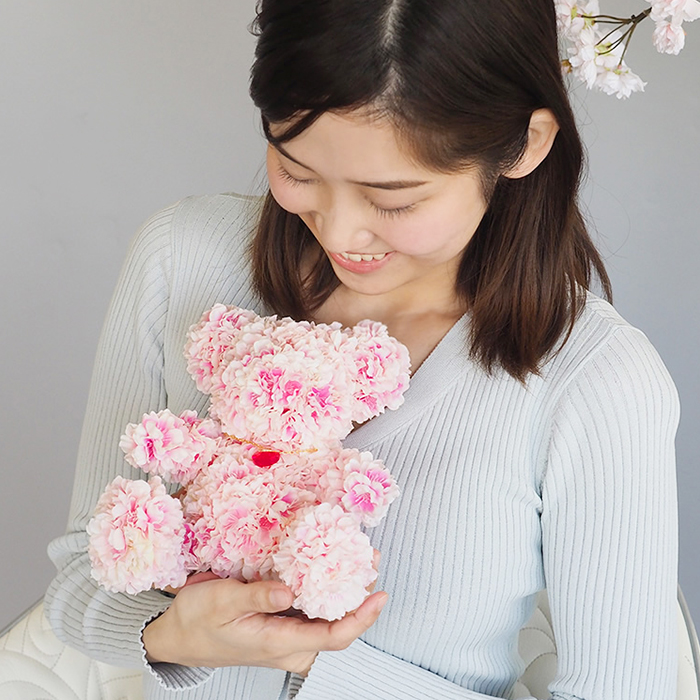 【超速サービス】108輪の桜製テディベア