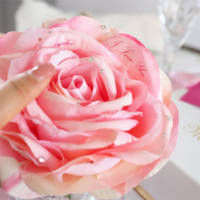 【超速サービス】メッセージフラワーピンクバラ(バラとハンドクリームのギフトセット)