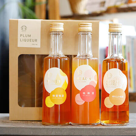 梅酒三種ギフト Sweet（蜂蜜梅酒・桃梅酒・樽仕込み梅酒）