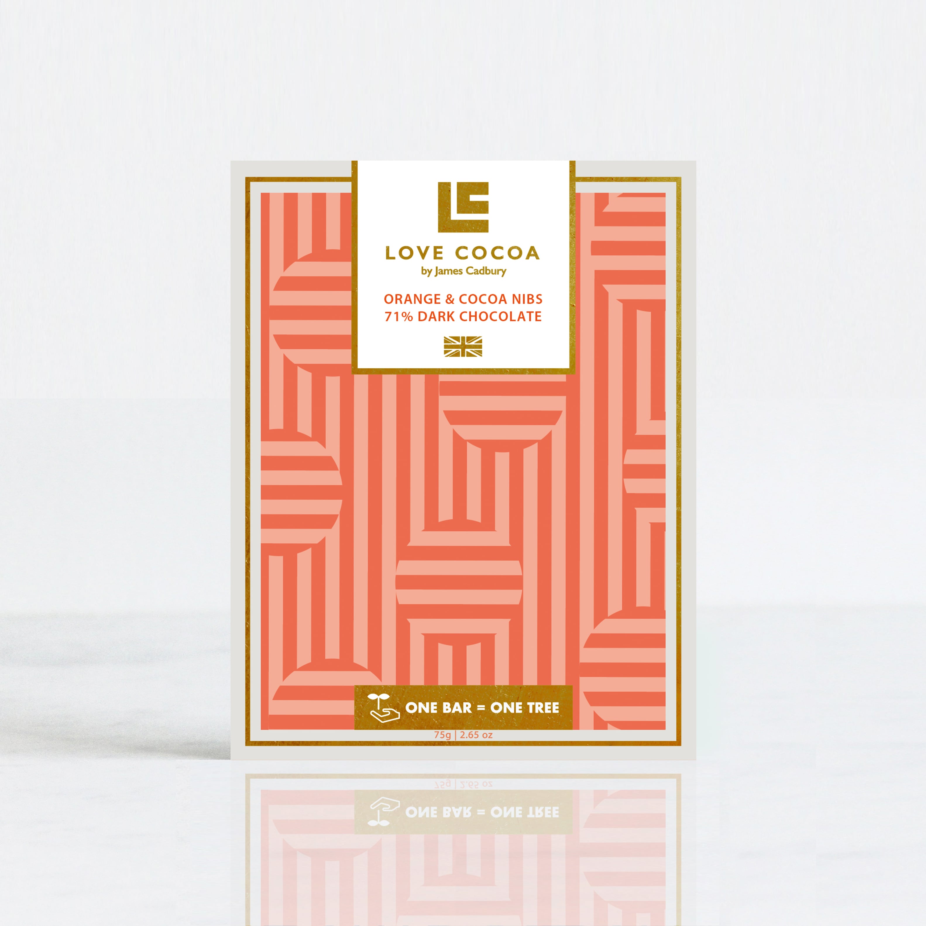 オレンジ＆カカオニブ 71%ダークチョコレート 75g