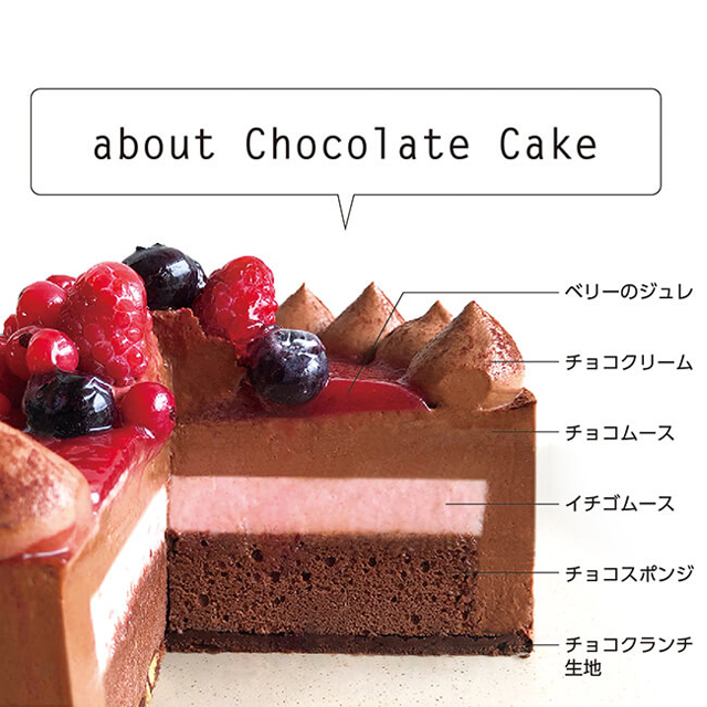 チョコレートケーキ with Crimson berry 14cm（5〜6名様）バースデーケーキ 誕生日ケーキ メッセージプレート・キャンドル5本付
