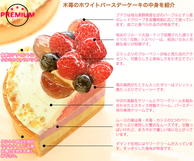 木苺のホワイトバースデーケーキ14cm 誕生日 記念日 タルト メッセージ