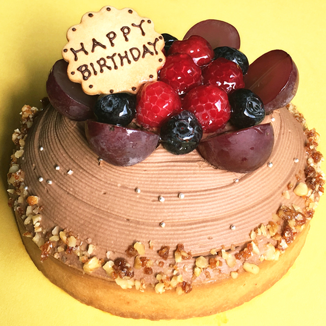 木苺のチョコレートバースデーケーキ14cm 誕生日 記念日 タルト メッセージプレート・キャンドル5本付