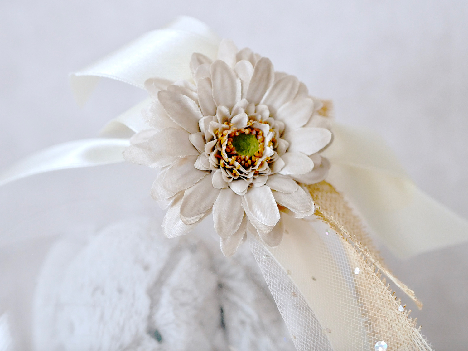 【文字入れオプション可】バルーンラッピング　ぬいぐるみバルーン Bashful Silver BunnyバシュフルシルバーバニーS