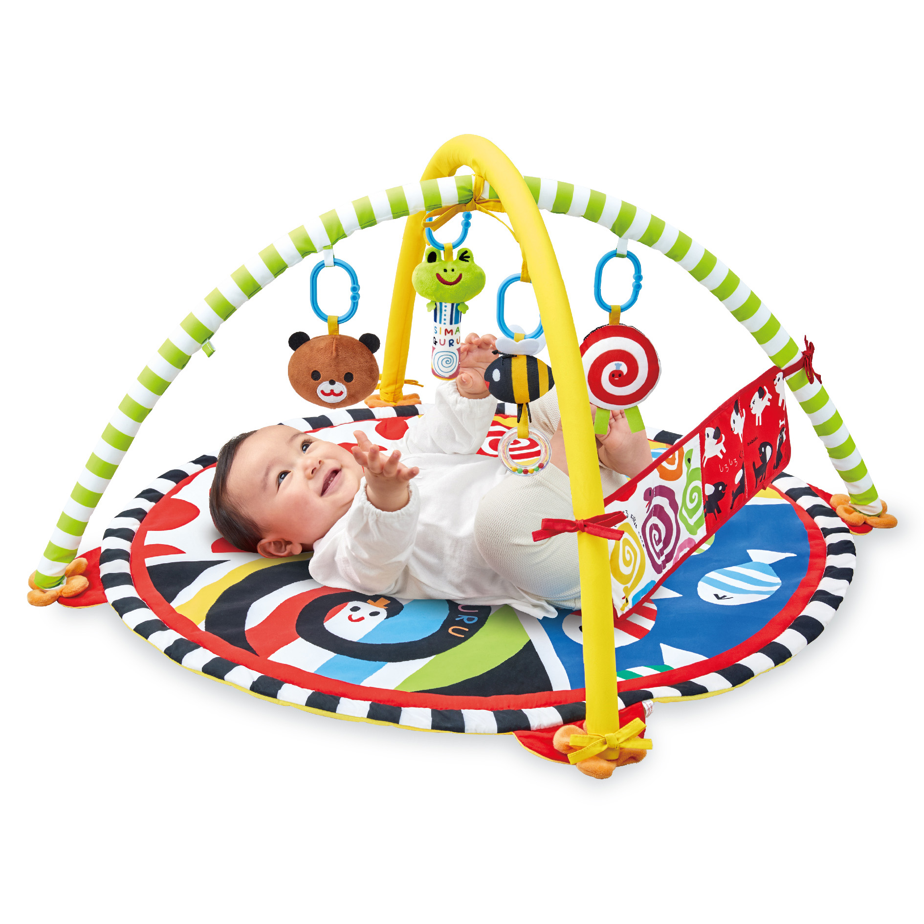 わらう！なきやむ！しましまぐるぐる遊んで成長やわらかカラフルジム