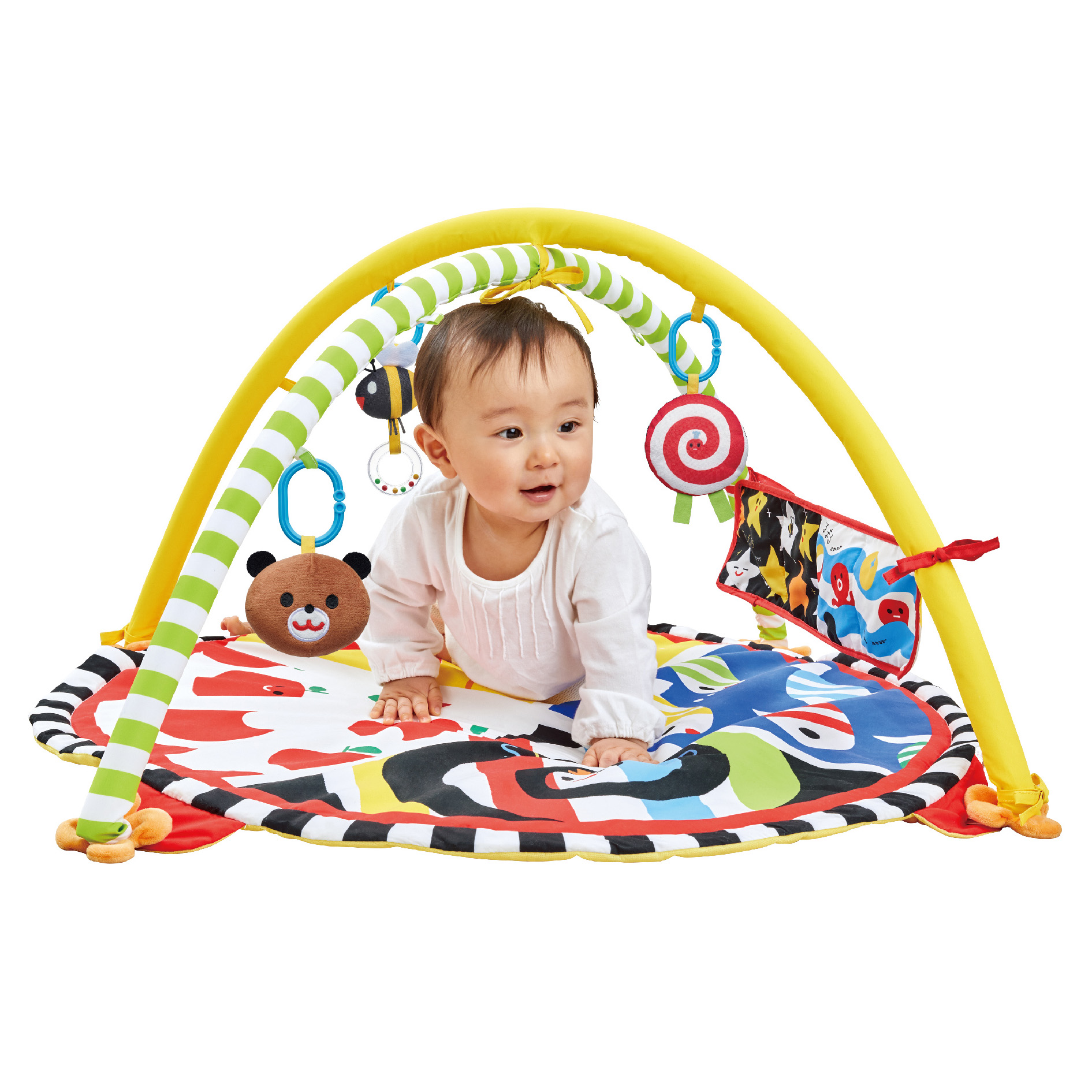 わらう！なきやむ！しましまぐるぐる遊んで成長やわらかカラフルジム