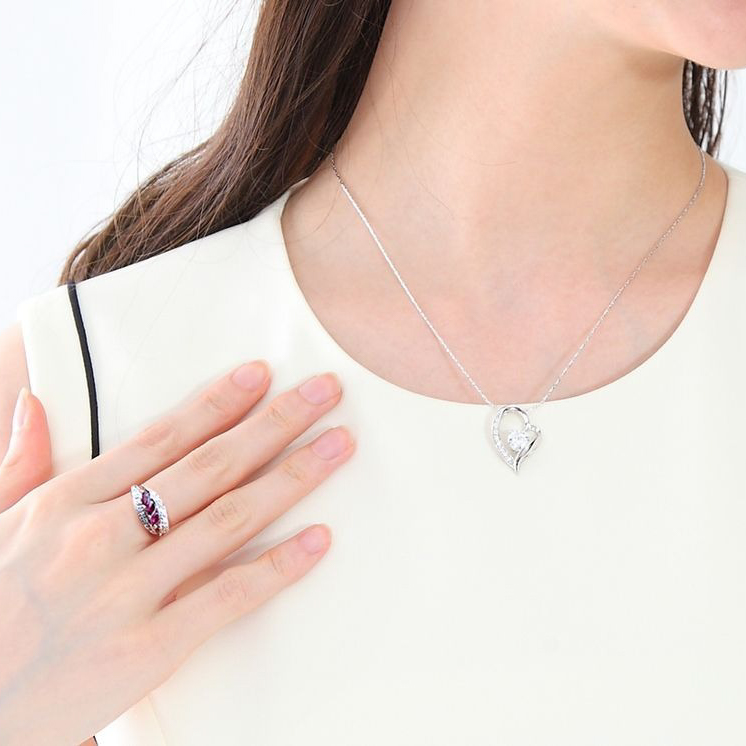 【Clementia】ロードライト ガーネット & シトリン ファイン リング