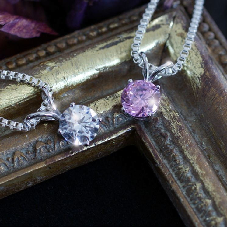 【Clementia】ラウンドブリリアントカットソリティアネックレス