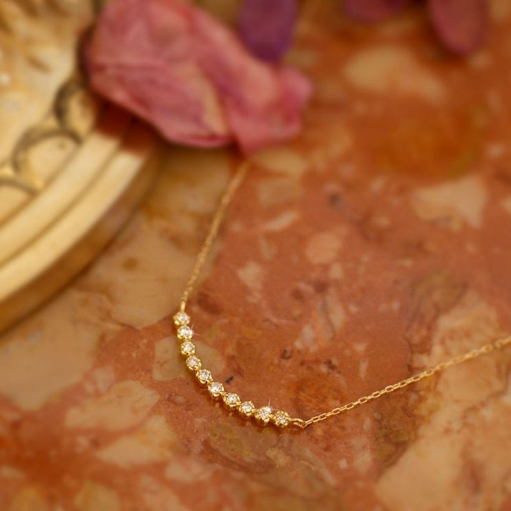 【Clementia】K18 ゴールド スイートテン ダイヤモンド ラインネックレス