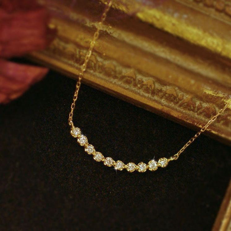 【Clementia】K18 ゴールド スイートテン ダイヤモンド ラインネックレス