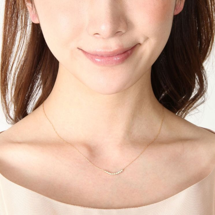 【Clementia】K18 ゴールド スイートテン ダイヤモンド ラインネックレス