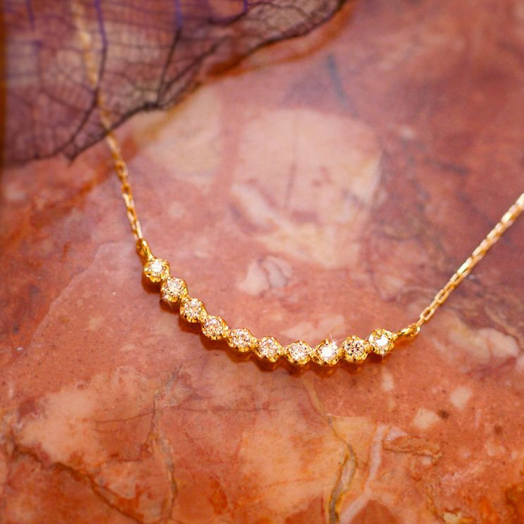 【Clementia】K18 ゴールド スイートテン ダイヤモンド ラインネックレス