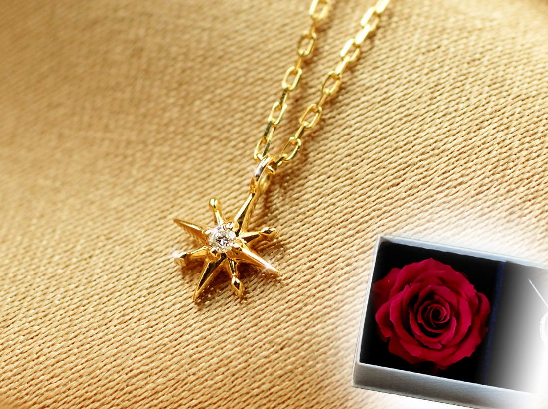 【Clementia】K18 イエローゴールド ヘリオス ダイヤモンドネックレス