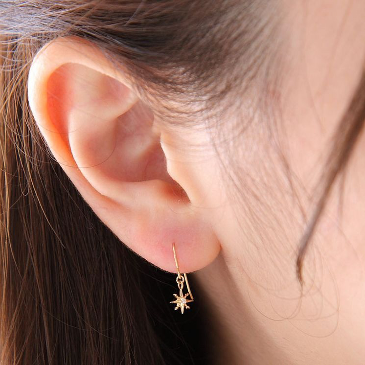 【Clementia】K18 イエローゴールド ヘリオス ダイヤモンド ピアス