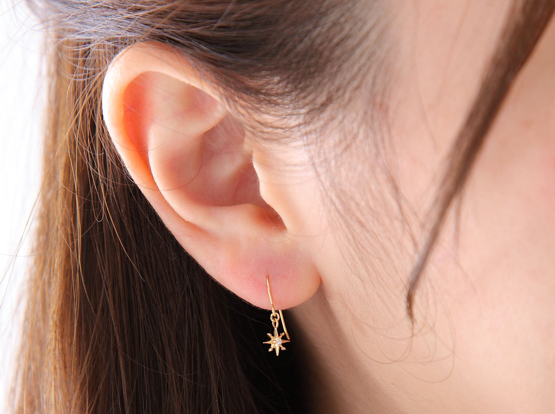 【Clementia】K18 イエローゴールド ヘリオス ダイヤモンド ネックレス & ピアス セット
