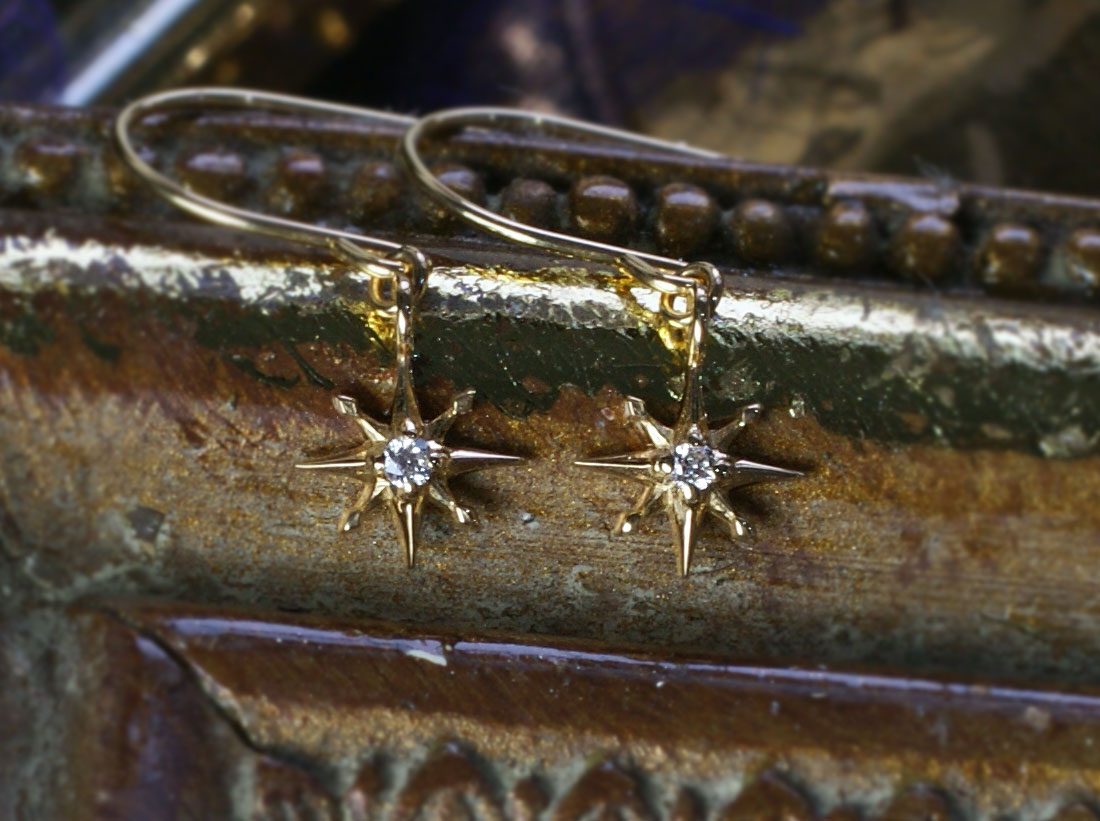 【Clementia】K18 イエローゴールド ヘリオス ダイヤモンド ネックレス & ピアス セット