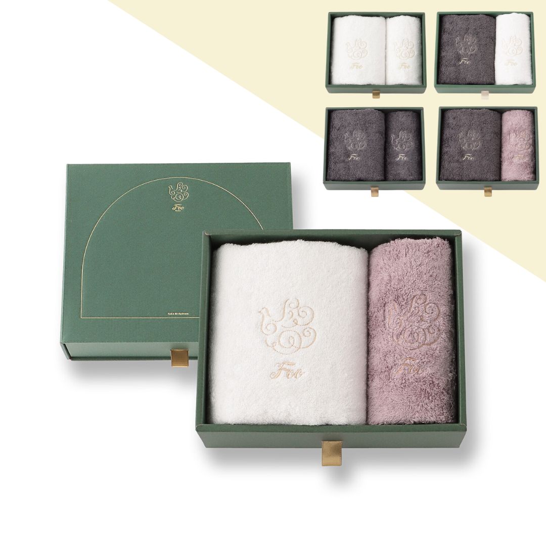 【Foo Tokyo】オーガニックコットン フェイスタオル1枚 ハンドタオル1枚 ギフトセット