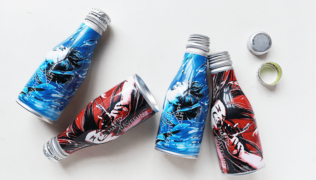 CHALLENGE BLUE8缶 ＆ HAVEFUN RED8缶　アートBOX入りセット