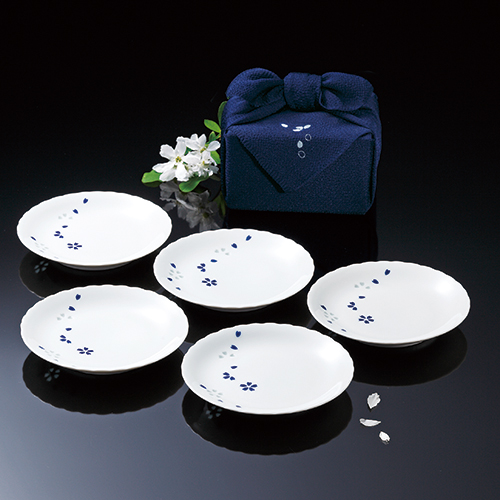 きらら坂 有田焼 花ほたる銘々皿5枚