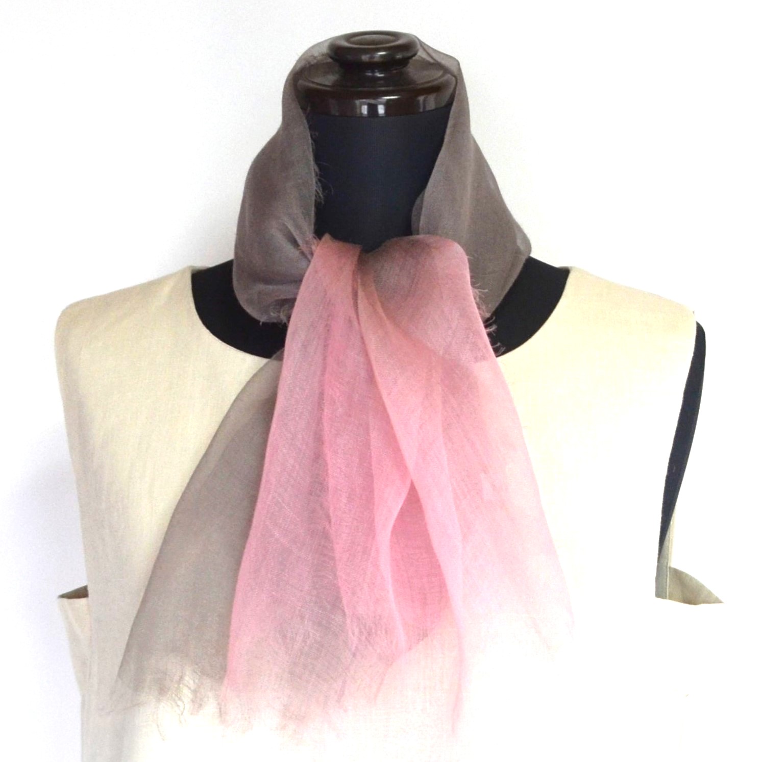 【harukii】日本製 麻100％ぼかし染ラミー薄羽ストール2019 Mini