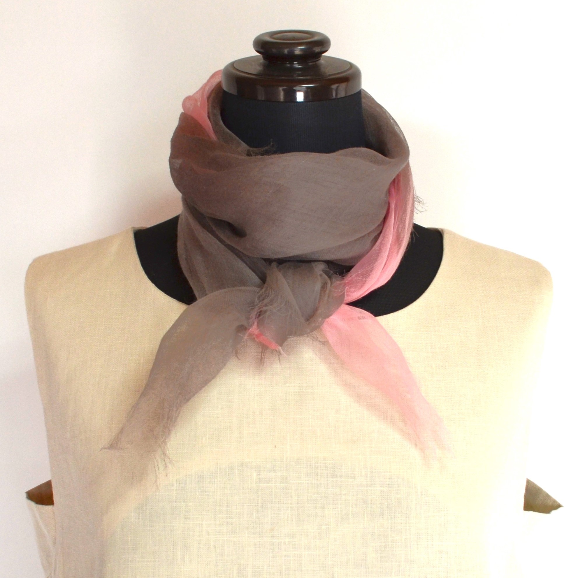 【harukii】日本製 麻100％ぼかし染ラミー薄羽ストール2019 Mini