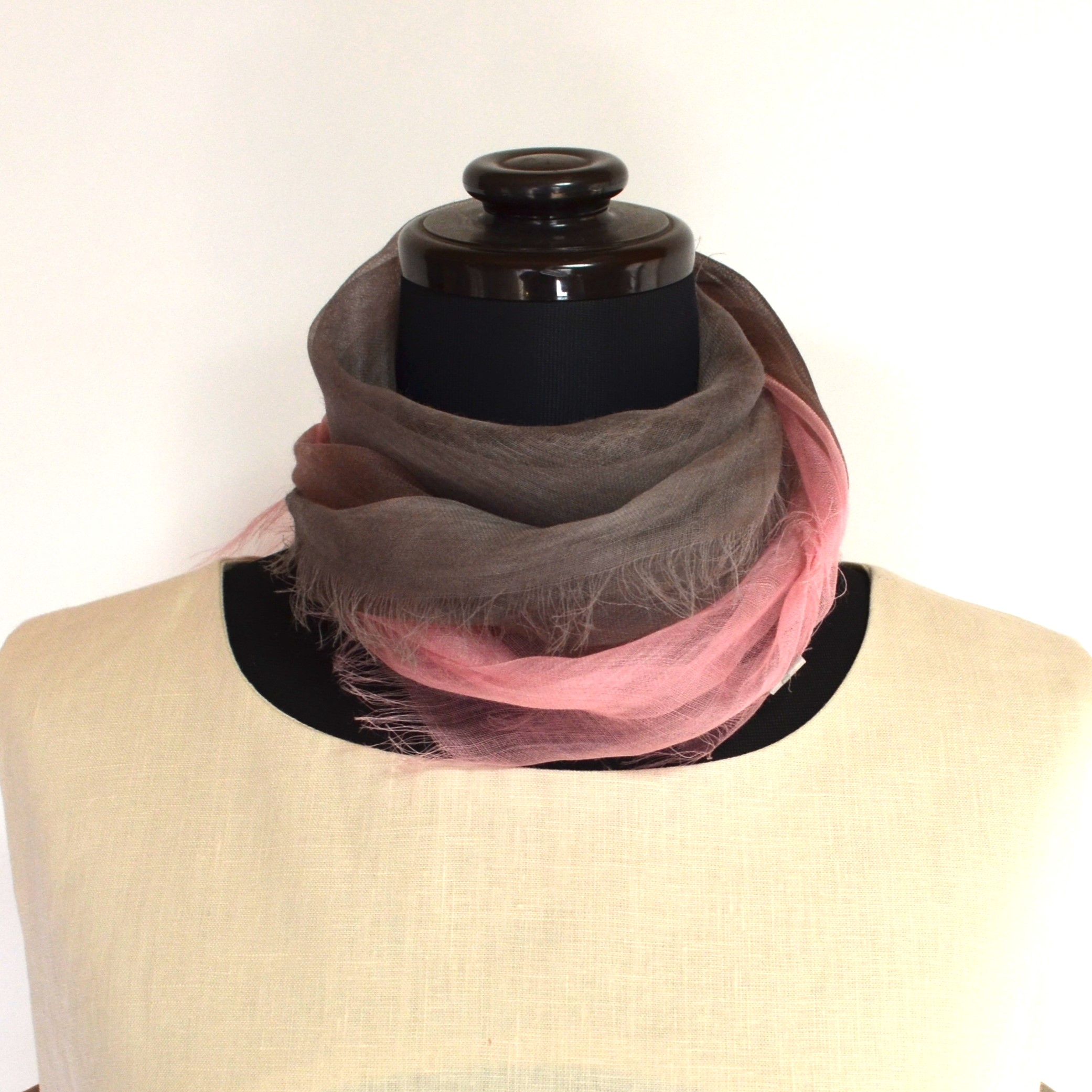 【harukii】日本製 麻100％ぼかし染ラミー薄羽ストール2019 Mini