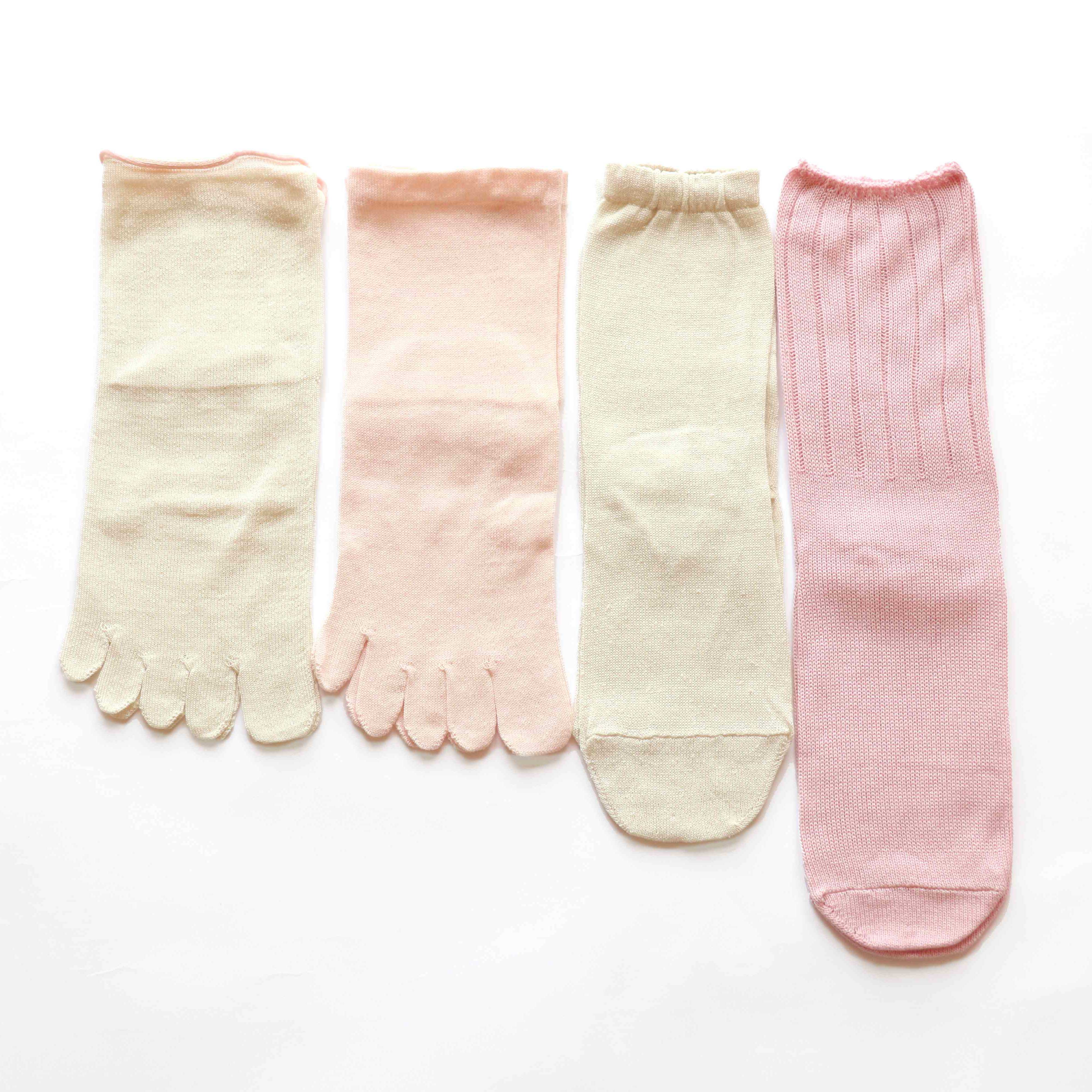 【可愛く冷え対策】シルクと綿重ね履き４足セット