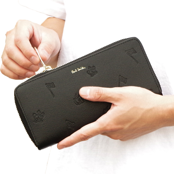 財布 メンズ ラウンドファスナー長財布 ポールドローイング 873584  