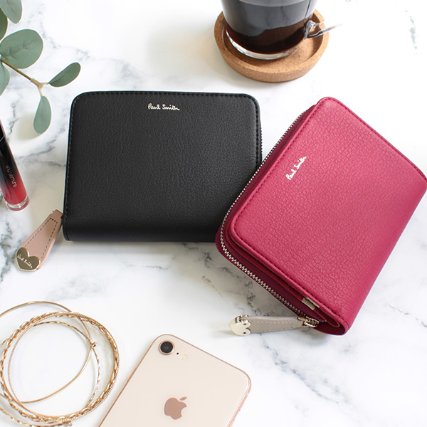 未使用に近い ポールスミス ファスナー長財布小銭入れ付 PWD746  