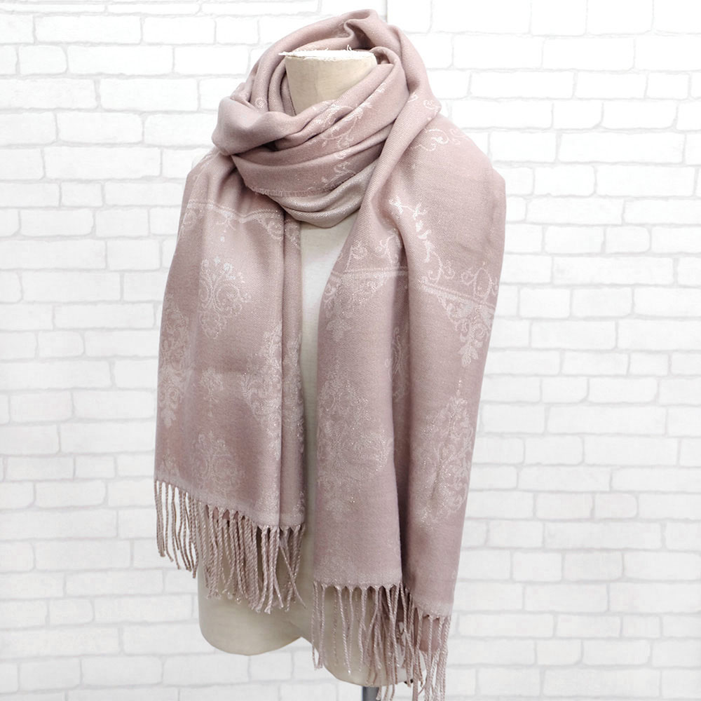 ロイヤル柄ラメジャガードストール