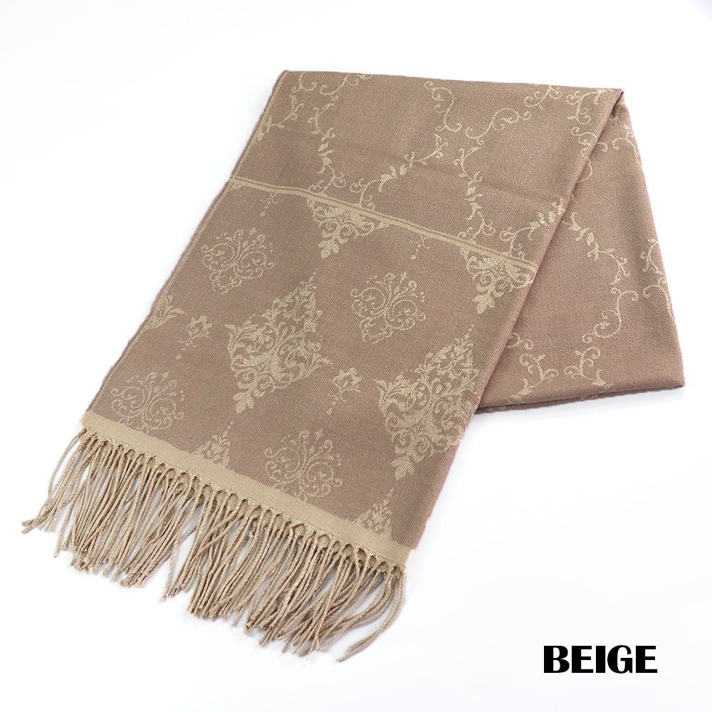 ロイヤル柄ラメジャガードストール