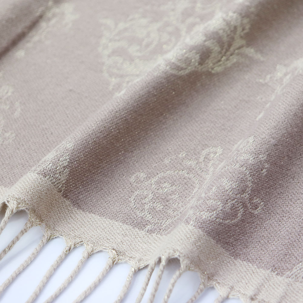 ロイヤル柄ラメジャガードストール