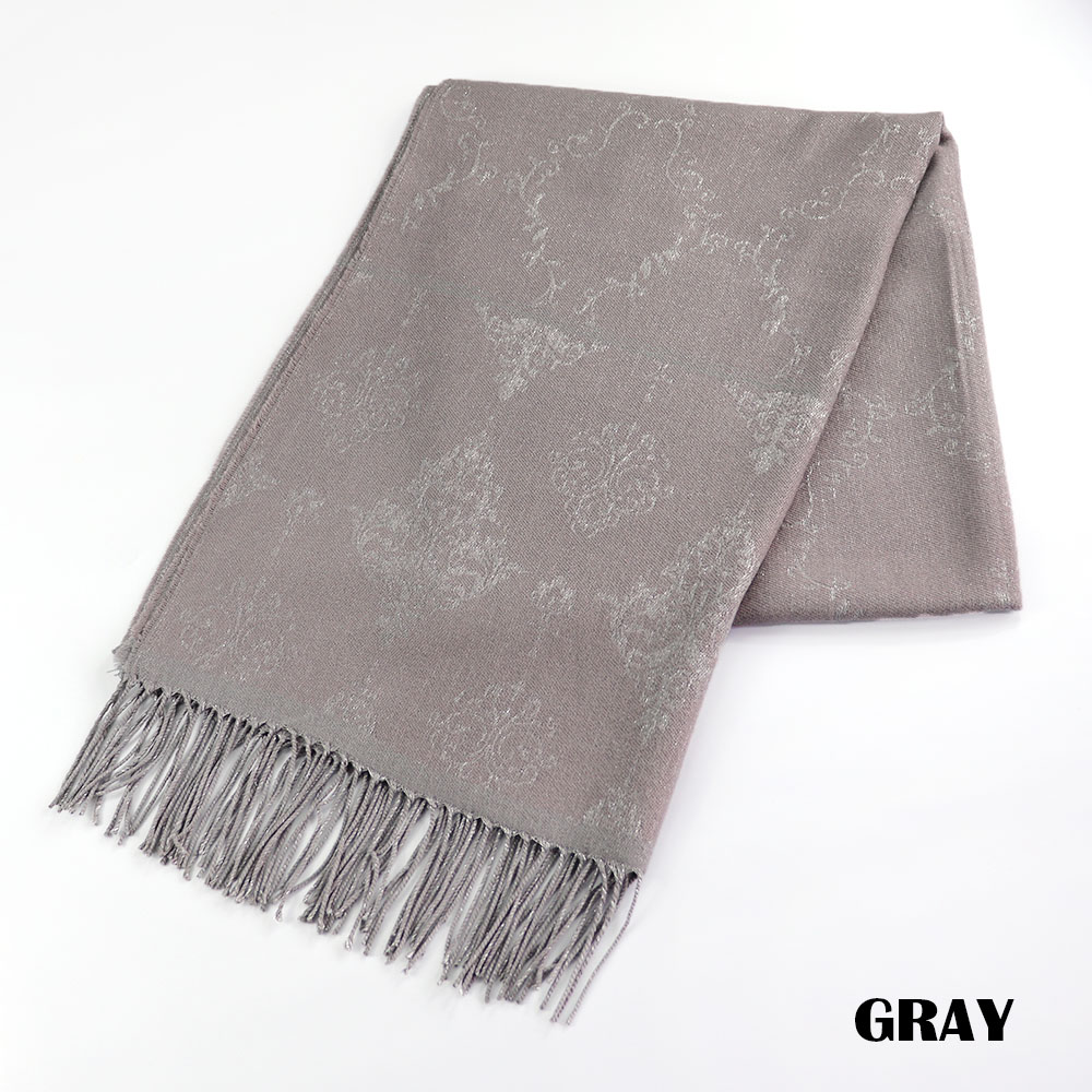 ロイヤル柄ラメジャガードストール