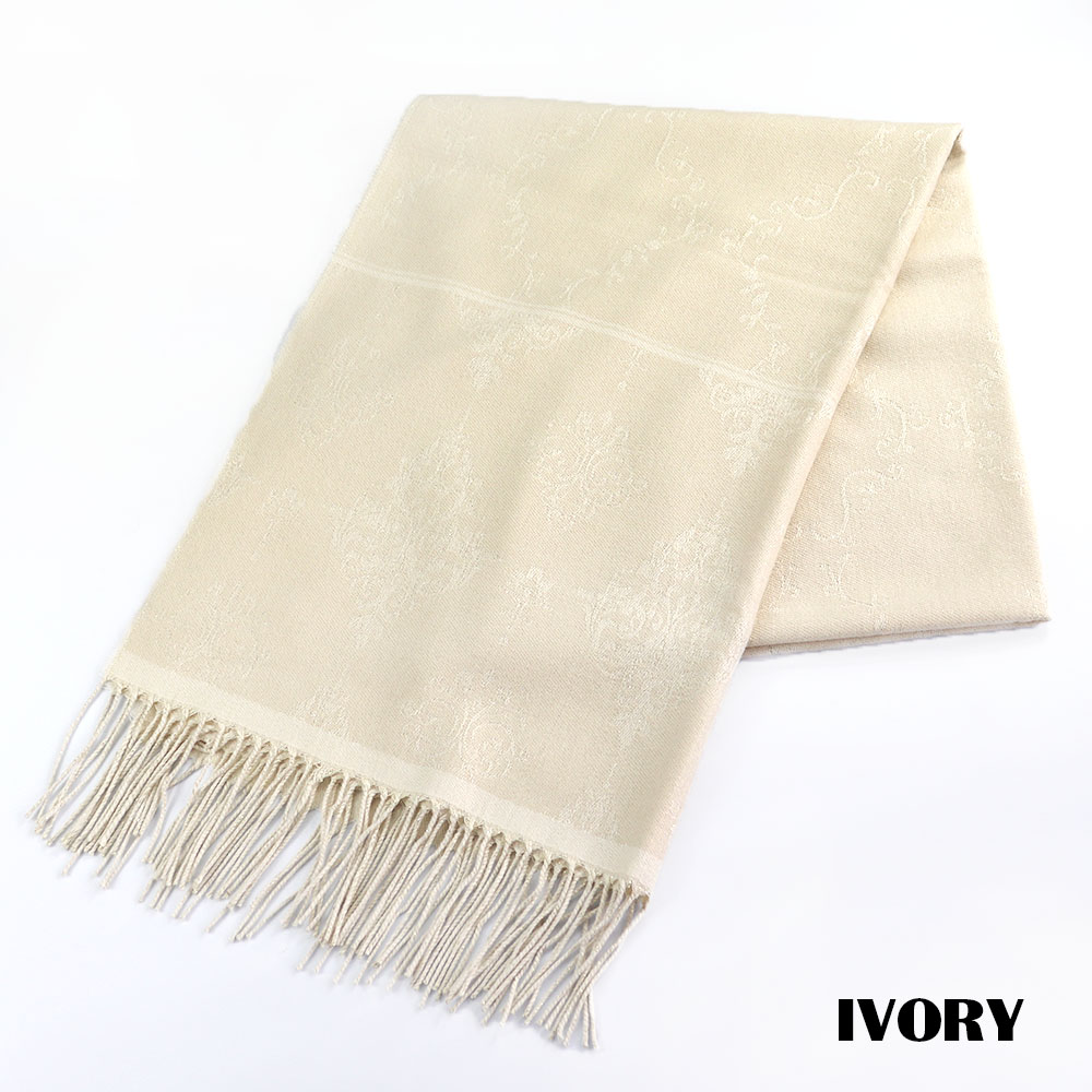 ロイヤル柄ラメジャガードストール